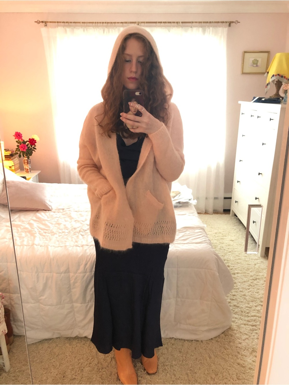 Sezane Pink Sweater Hoodie with Pockets and Hood, XS - Picture 9 of 12